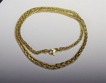 Yellow Gold Chain | Woven Chain | Wheat Chain | Chain Necklace | Gold Necklace | Pendant Necklace | Simple Chain | MinimalistJewelry